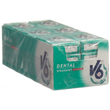 V6 Dental Care chewing gum Spearmint+Fluori