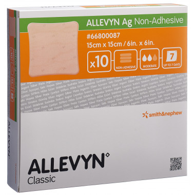 ALLEVYN AG NON-ADH pans hydrocel 15x15cm