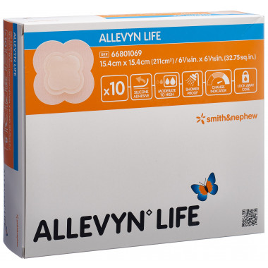 ALLEVYN LIFE pans plaie silic 15.4x15.4cm