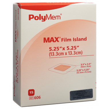 PolyMem Adhesive pansement 13.3x13.3cm max film stérile