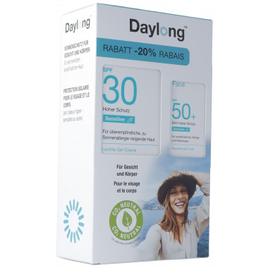 Daylong Sensitive Crème-Gel SPF30 200ml + Sensitive Face Fluid régulatuer SPF50+