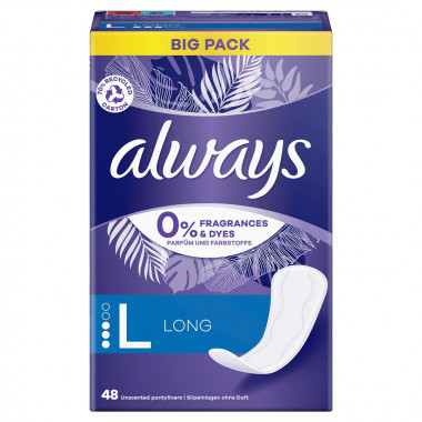 always protège-slip Daily Protect Long 0% parfums & colorants BigPack