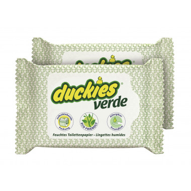 DUCKIES verde lingettes WC humides duo