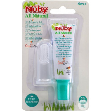 Nuby All Naturals doigt brosse à dents + dentifrice enfants