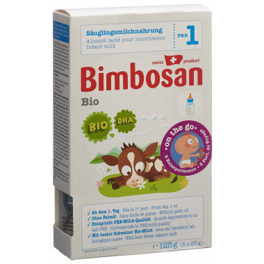 Bimbosan Bio 1 lait pour nourrissons portions de voyage