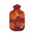 Wärmflasche 2l aus Naturkautschuk mit Fleecebezug orange Kreise