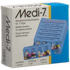 Medi-7 pilulier semainier 7 jours allemand/français/italien bleu