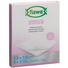 FLAWA Gazin Compr pliées 7.5x7.5cm stéri