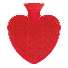 Fashy bouillotte coeur 0.7l rainures 2 côtés rouge thermoplastique