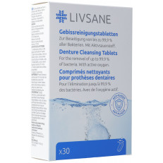 Livsane Comprimés nettoyants pour prothèses dentaires